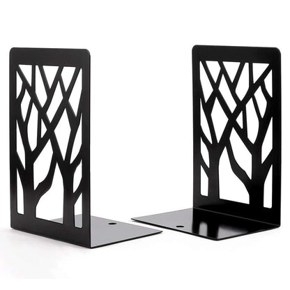 1 Pair Metal Book Ends Premium Decorative Bookend Books Magazines Shelves, Non-slip Book Holder Stoppers Organizers