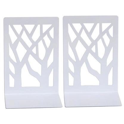 1 Pair Metal Book Ends Premium Decorative Bookend Books Magazines Shelves, Non-slip Book Holder Stoppers Organizers