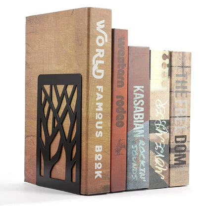 1 Pair Metal Book Ends Premium Decorative Bookend Books Magazines Shelves, Non-slip Book Holder Stoppers Organizers