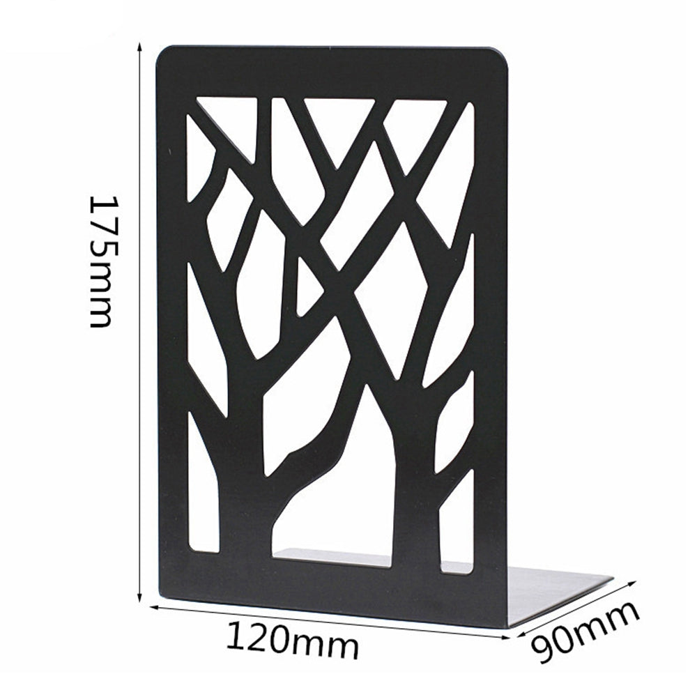 1 Pair Metal Book Ends Premium Decorative Bookend Books Magazines Shelves, Non-slip Book Holder Stoppers Organizers