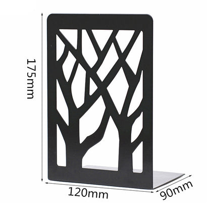 1 Pair Metal Book Ends Premium Decorative Bookend Books Magazines Shelves, Non-slip Book Holder Stoppers Organizers