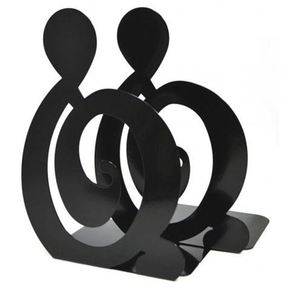 1 Pair Metal Book Ends Bookends Musical High Note Shape Book Stand Holder Desktop Storage Holder