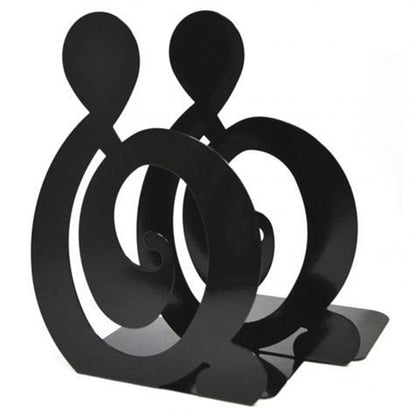 1 Pair Metal Book Ends Bookends Musical High Note Shape Book Stand Holder Desktop Storage Holder