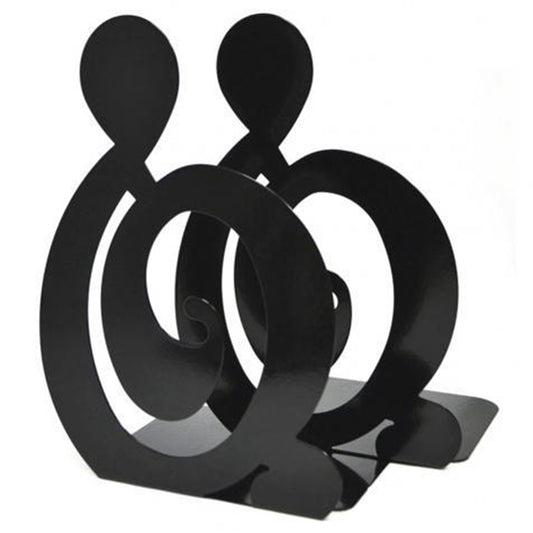 1 Pair Metal Book Ends Bookends Musical High Note Shape Book Stand Holder Desktop Storage Holder