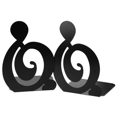 1 Pair Metal Book Ends Bookends Musical High Note Shape Book Stand Holder Desktop Storage Holder