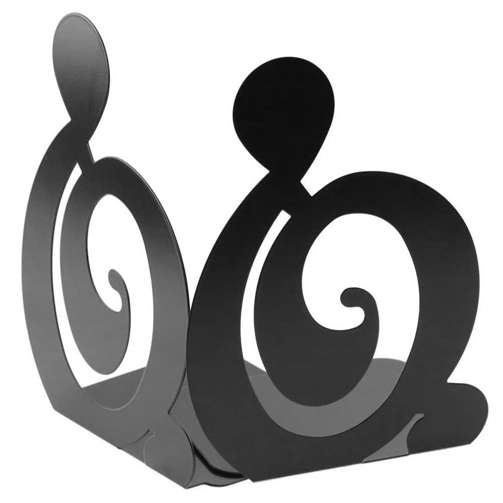 1 Pair Metal Book Ends Bookends Musical High Note Shape Book Stand Holder Desktop Storage Holder