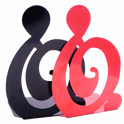 1 Pair Metal Book Ends Bookends Musical High Note Shape Book Stand Holder Desktop Storage Holder