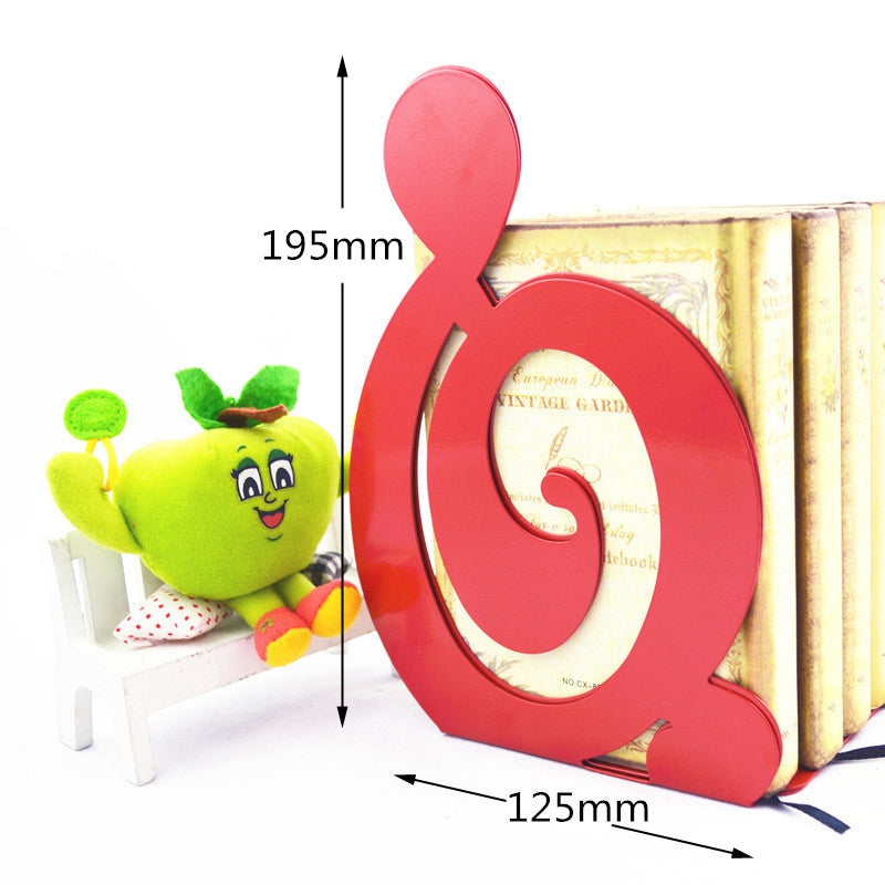 1 Pair Metal Book Ends Bookends Musical High Note Shape Book Stand Holder Desktop Storage Holder