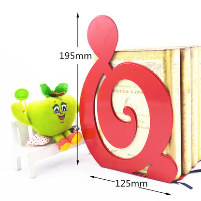 1 Pair Metal Book Ends Bookends Musical High Note Shape Book Stand Holder Desktop Storage Holder