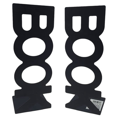 1 Pair BOOK Shape Design Metal Bookends Non-skid Desktop Bookshelf Books Holder Organizer