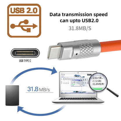UC-003-0R-2.0M 2m USB Type C to USB-C 120W Fast Charge Cord Ultra Soft Liquid Silicone Data Cable