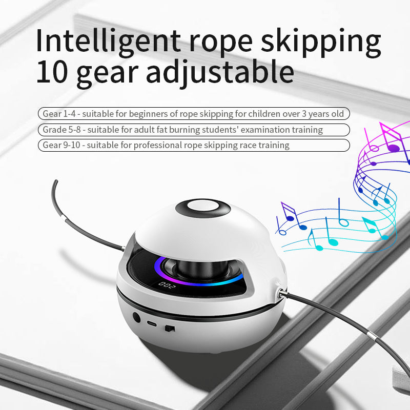 002 Automatic Electric Skipping Rope Machine LED Light Bluetooth Music Smart Electronic Counting Jump Rope Machine