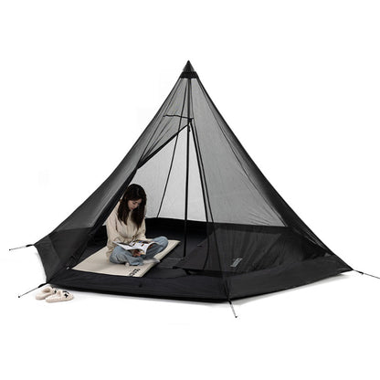 BLACKDOG BD-ZP003 Outdoor Portable Tent Hexagonal Pyramid Folding Tent Large Space Nature Hiking Camping Tourist Dinner Picnic Tent for 3-4 People