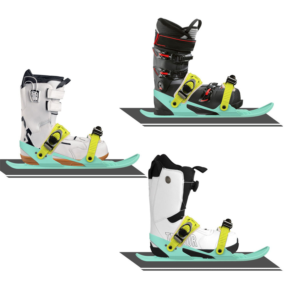 1 Pair Kids Ski Skates Ski-board Shoes Adjustable Mini Snowboard Shoes Children Outdoor Winter Sports Walking Skiing Shoes