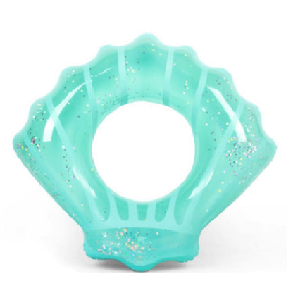 100*110cm PVC Swim Ring Inflatable Sequins Shell Shape Water Float for Children Adults