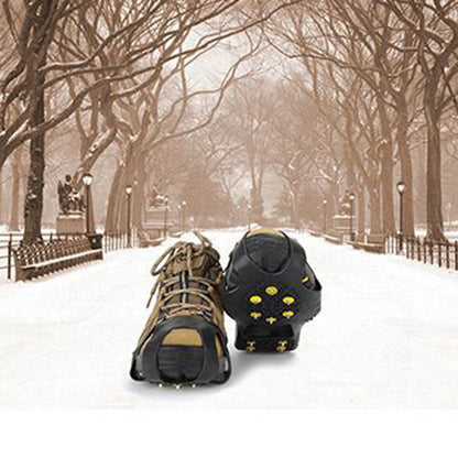1 Pair L Size(40-42) Outdoor 10 Teeth Anti-slip Crampons Winter Snow Ice Walking Climbing Shoe Covers