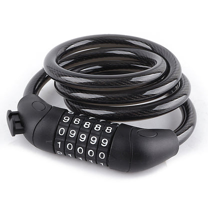 LG7101 125cm Bicycle Steel Cable 5 Digit Password Lock MTB Bike Scooter Anti-theft Combination Code Lock