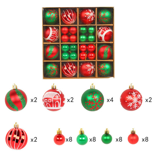 052405 44Pcs / Set Mixed Ball Ornament Christmas Decoration Round Ball Christmas Tree Hanging Ornament