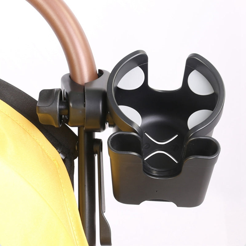 J4077 2-in-1 Universal Stroller Cup Holder Multi-function Bottle Holder with Mobile Phone Holder for Shopping Walking Stroller Accessories