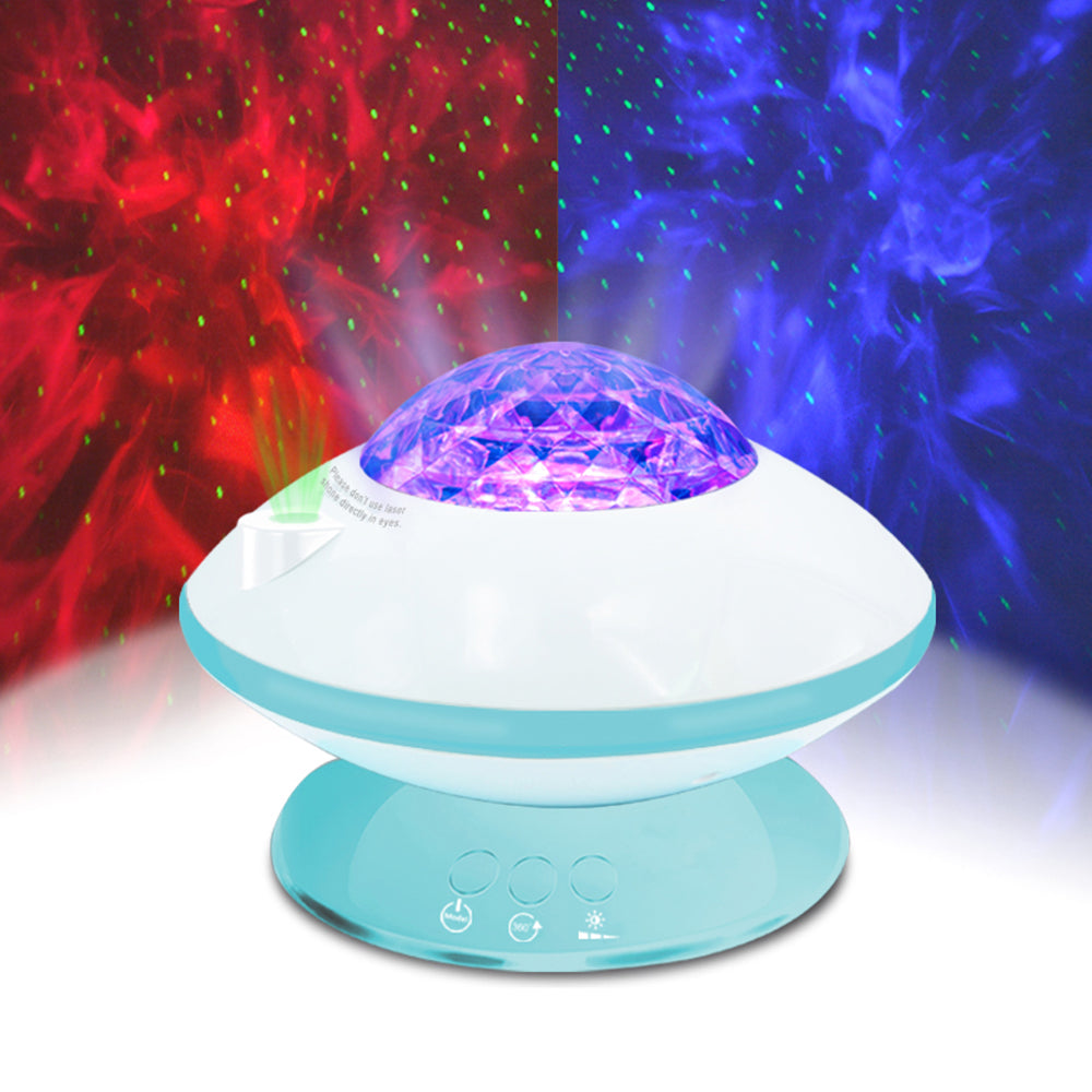 012-2081 LED Starry Sky Projector Ocean Wave 360° Rotatable Night Light Room Party Decor