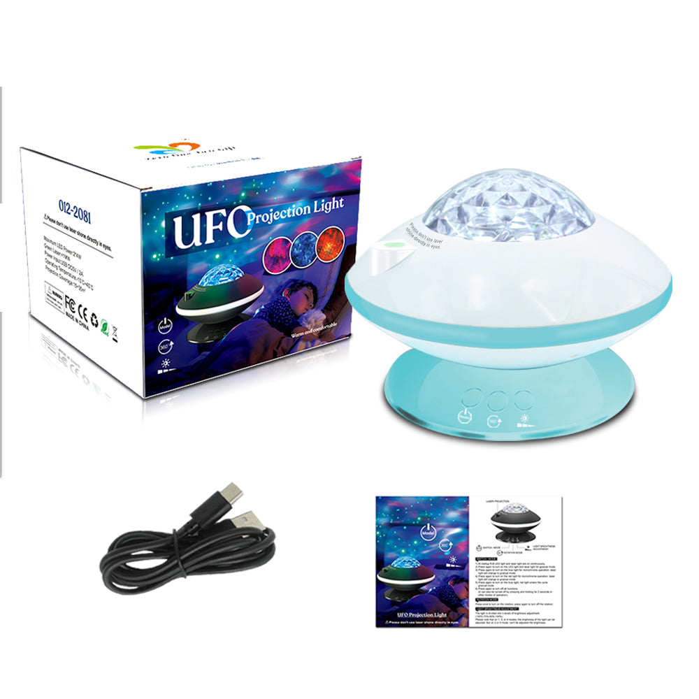 012-2081 LED Starry Sky Projector Ocean Wave 360Â° Rotatable Night Light Room Party Decor