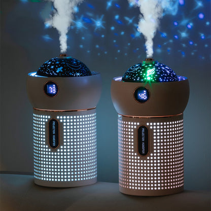 A-88 630ml Wireless Projection Humidifier Rotating Silent Multi-functional Mist Maker with Night Light for Bedroom
