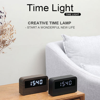 Y1 Creative Book-shaped Light Alarm Clock Time Display USB Rechargeable Smart Alarm Clock