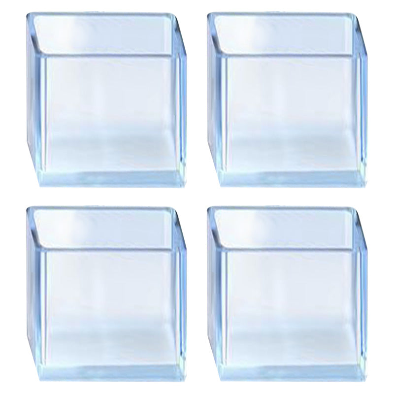4Pcs  /  Set 30*40mm Rectangular Furniture Feet Pads Chair Leg Floor Protectors Prevent Scratches Clear Rubber Chair Leg Caps