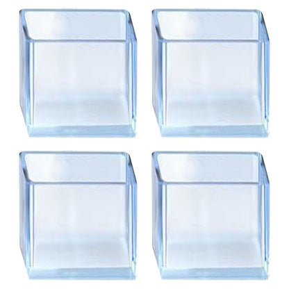 4Pcs  /  Set 30*40mm Rectangular Furniture Feet Pads Chair Leg Floor Protectors Prevent Scratches Clear Rubber Chair Leg Caps