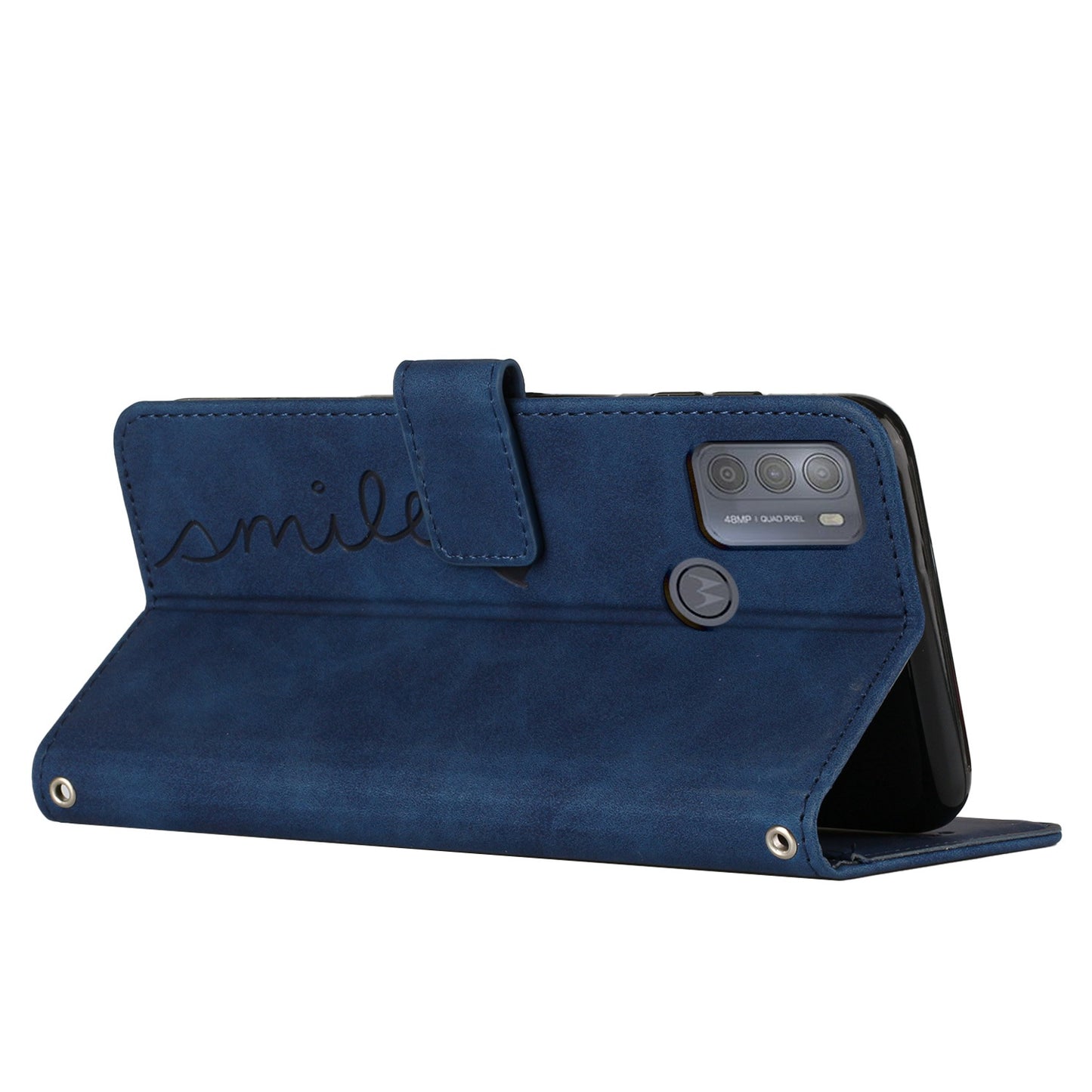 Heart Shape Imprinted Leather Case for Motorola Moto G50 4G, Skin-touch Stand Wallet Drop-proof Phone Cover