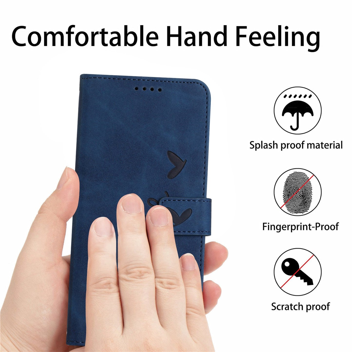 Heart Shape Imprinted Leather Case for Motorola Moto G50 4G, Skin-touch Stand Wallet Drop-proof Phone Cover