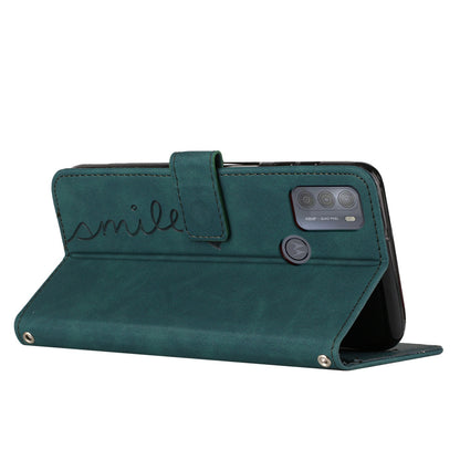 Heart Shape Imprinted Leather Case for Motorola Moto G50 4G, Skin-touch Stand Wallet Drop-proof Phone Cover