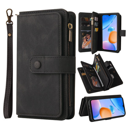 For Xiaomi Redmi 10 Prime+ 5G / Redmi 10 5G / Redmi Note 11E 5G KT Multi-Functional Series-2 Skin-touch Feeling Flip Wallet Leather Case with Multiple Card Slots Zipper Pocket