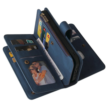 For Xiaomi Redmi 10 Prime+ 5G / Redmi 10 5G / Redmi Note 11E 5G KT Multi-Functional Series-2 Skin-touch Feeling Flip Wallet Leather Case with Multiple Card Slots Zipper Pocket