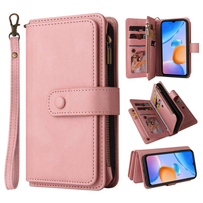 For Xiaomi Redmi 10 Prime+ 5G / Redmi 10 5G / Redmi Note 11E 5G KT Multi-Functional Series-2 Skin-touch Feeling Flip Wallet Leather Case with Multiple Card Slots Zipper Pocket