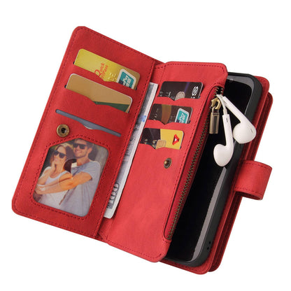 For Xiaomi Redmi 10 Prime+ 5G / Redmi 10 5G / Redmi Note 11E 5G KT Multi-Functional Series-2 Skin-touch Feeling Flip Wallet Leather Case with Multiple Card Slots Zipper Pocket