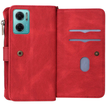 For Xiaomi Redmi 10 Prime+ 5G / Redmi 10 5G / Redmi Note 11E 5G KT Multi-Functional Series-2 Skin-touch Feeling Flip Wallet Leather Case with Multiple Card Slots Zipper Pocket