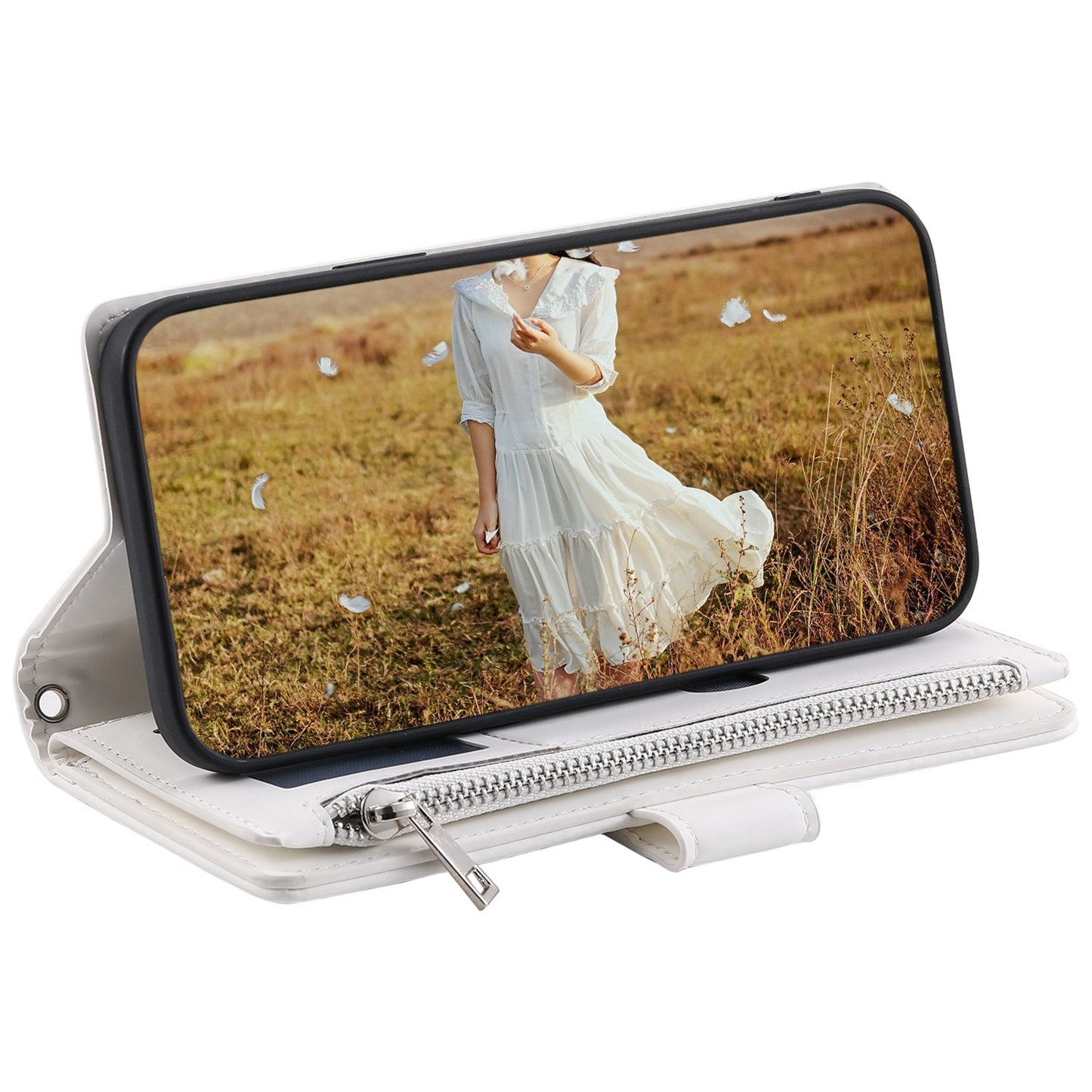 005 Style for Xiaomi Poco M5s 4G / Redmi Note 10 4G / Redmi Note 10S 4G Scratch Resistant Rhombus Texture Phone Case PU Leather Zipper Pocket Stand Wallet Cover with Wrist Strap