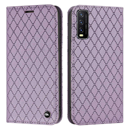 For vivo Y30 /  Y20 / Y20i / Y20s / iQOO U1x / Y20G / Y20 2021 / Y11s / Y12a / Y12s 2021 / Y30g / Y20A Shockproof Flip Wallet Case with Rhombus Pattern