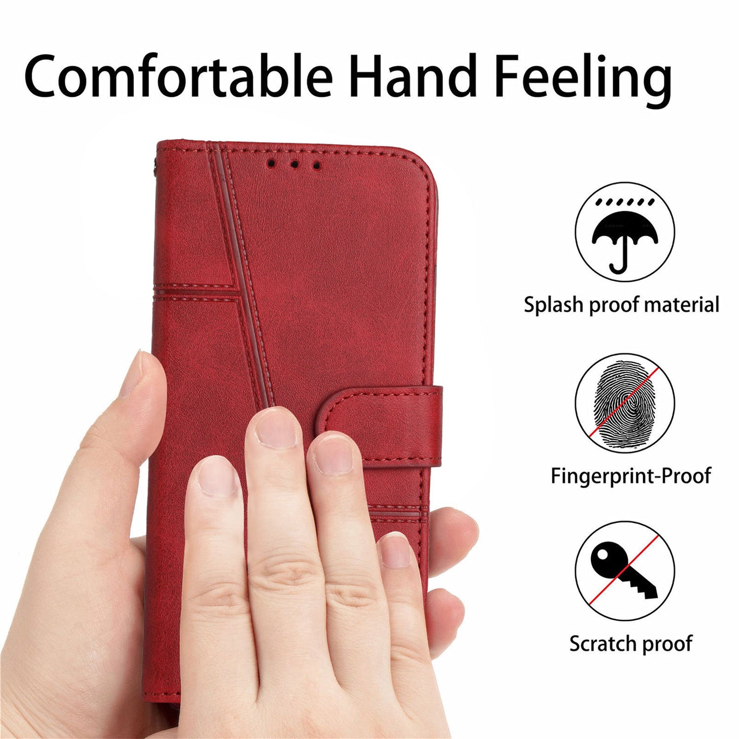 For Xiaomi Poco M4 5G Mobile Phone Case Bag Simple Style Imprinted Stitching Stand PU Leather Phone Cover Wallet with Strap