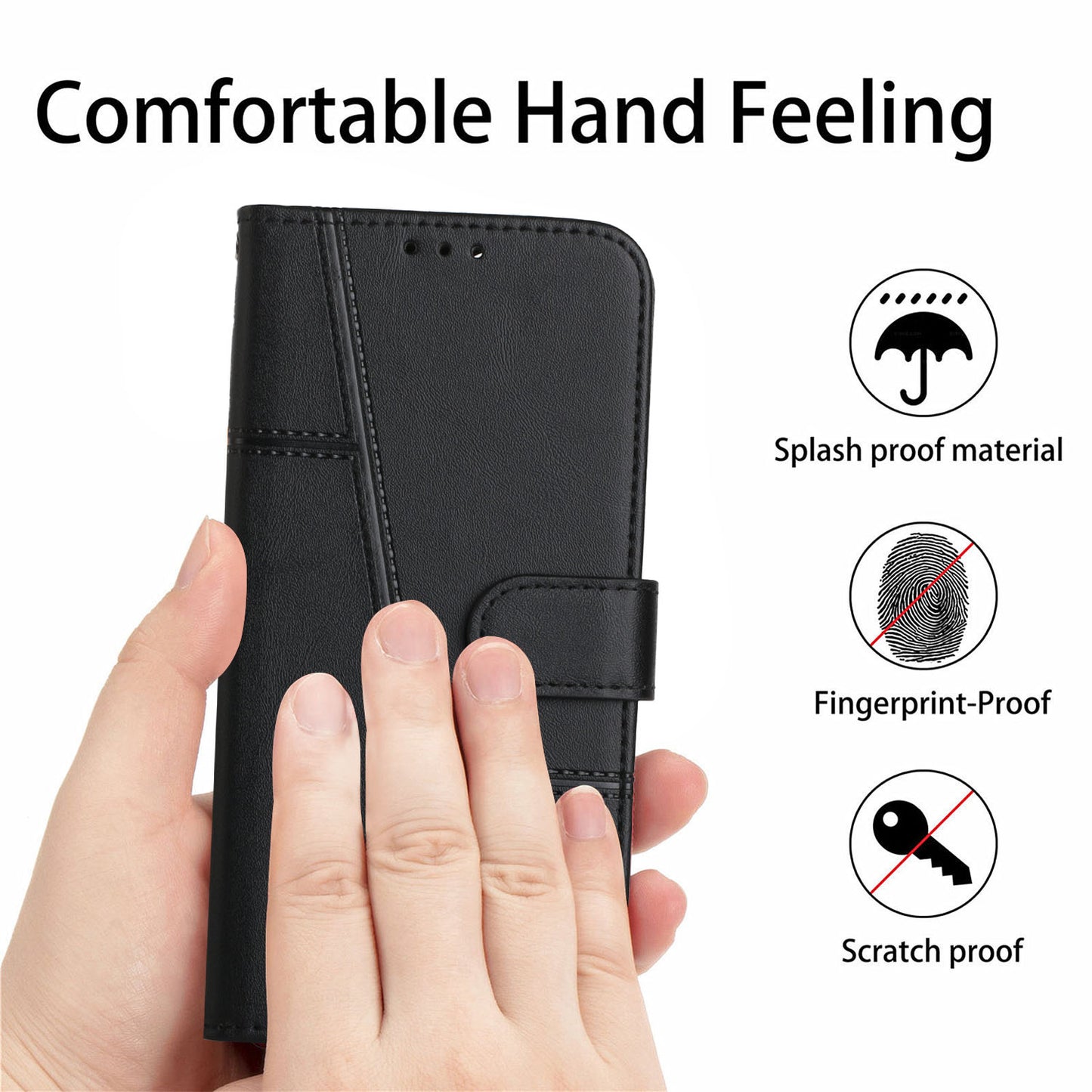 For Xiaomi Poco M4 5G Mobile Phone Case Bag Simple Style Imprinted Stitching Stand PU Leather Phone Cover Wallet with Strap