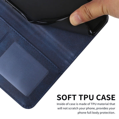 For Xiaomi Poco M4 5G Mobile Phone Case Bag Simple Style Imprinted Stitching Stand PU Leather Phone Cover Wallet with Strap