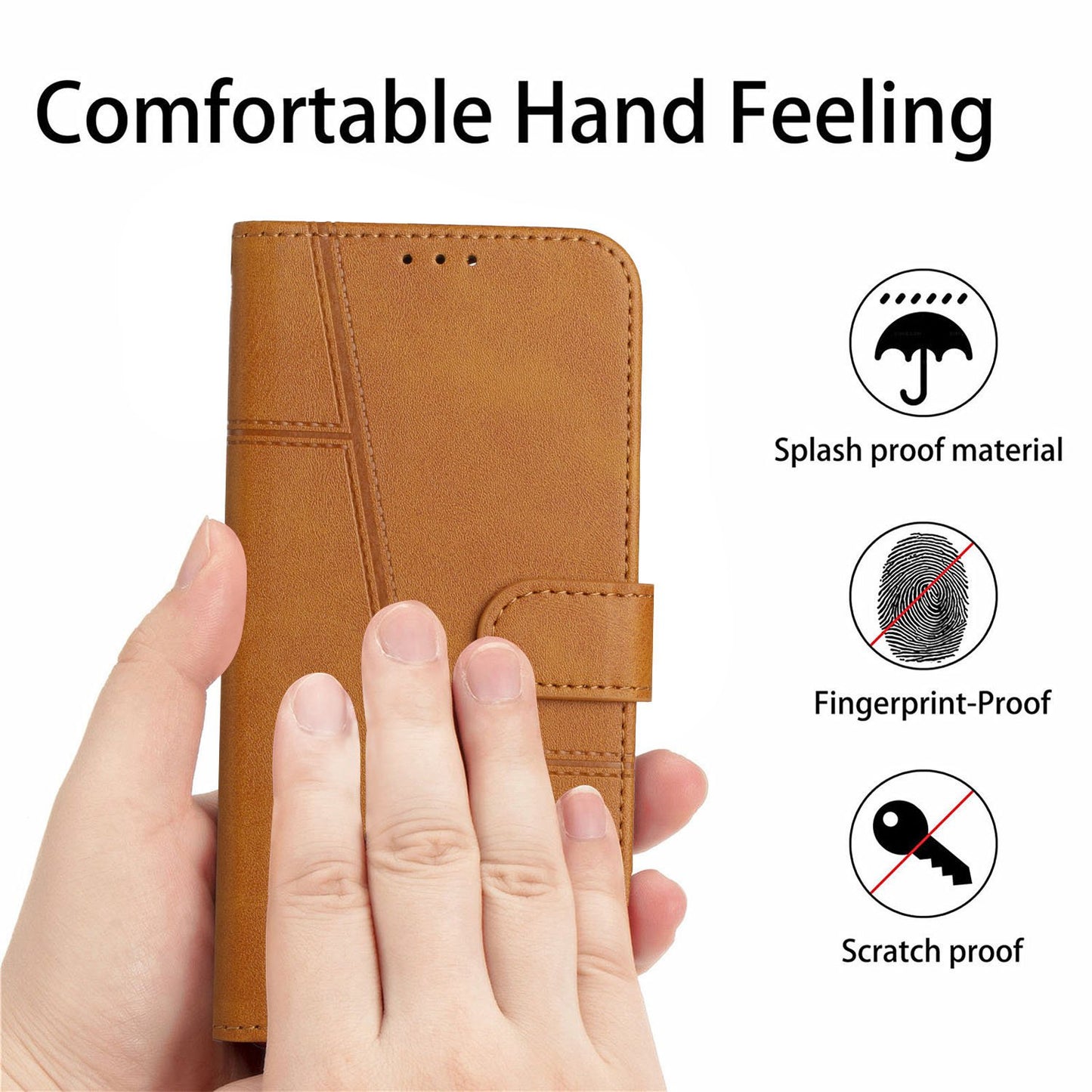For Xiaomi Poco M4 5G Mobile Phone Case Bag Simple Style Imprinted Stitching Stand PU Leather Phone Cover Wallet with Strap