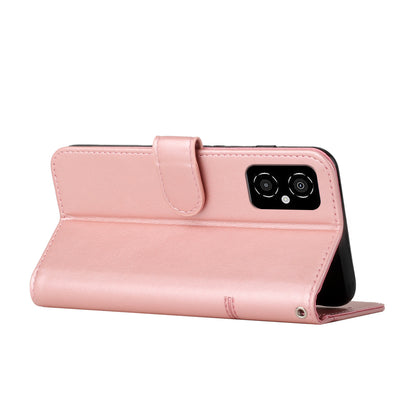 For Xiaomi Poco M4 5G Mobile Phone Case Bag Simple Style Imprinted Stitching Stand PU Leather Phone Cover Wallet with Strap