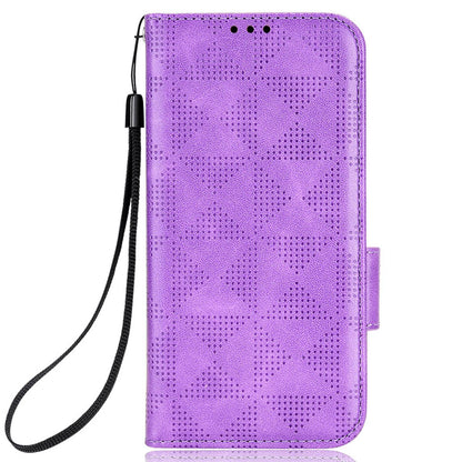 For Oppo Find X5 Pro 5G Triangle Pattern Imprinted Magnetic Phone Case Stand Wallet Style Anti-fall Leather Shell with Strap