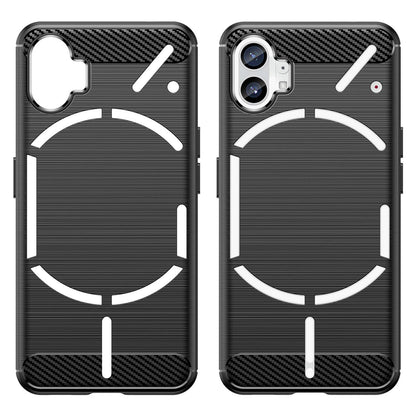 Brushed Phone Case for Nothing phone (1) 5G, Carbon Fiber Texture Anti-scratch Soft TPU Back Cover