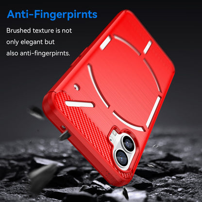 Brushed Phone Case for Nothing phone (1) 5G, Carbon Fiber Texture Anti-scratch Soft TPU Back Cover