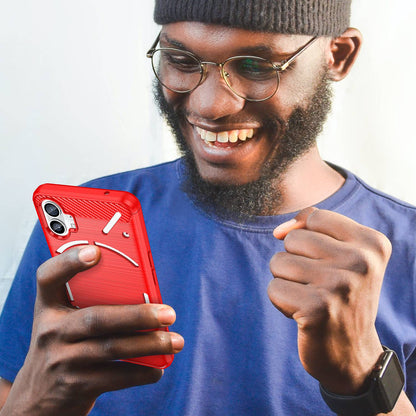 Brushed Phone Case for Nothing phone (1) 5G, Carbon Fiber Texture Anti-scratch Soft TPU Back Cover