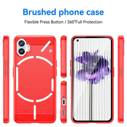 Brushed Phone Case for Nothing phone (1) 5G, Carbon Fiber Texture Anti-scratch Soft TPU Back Cover