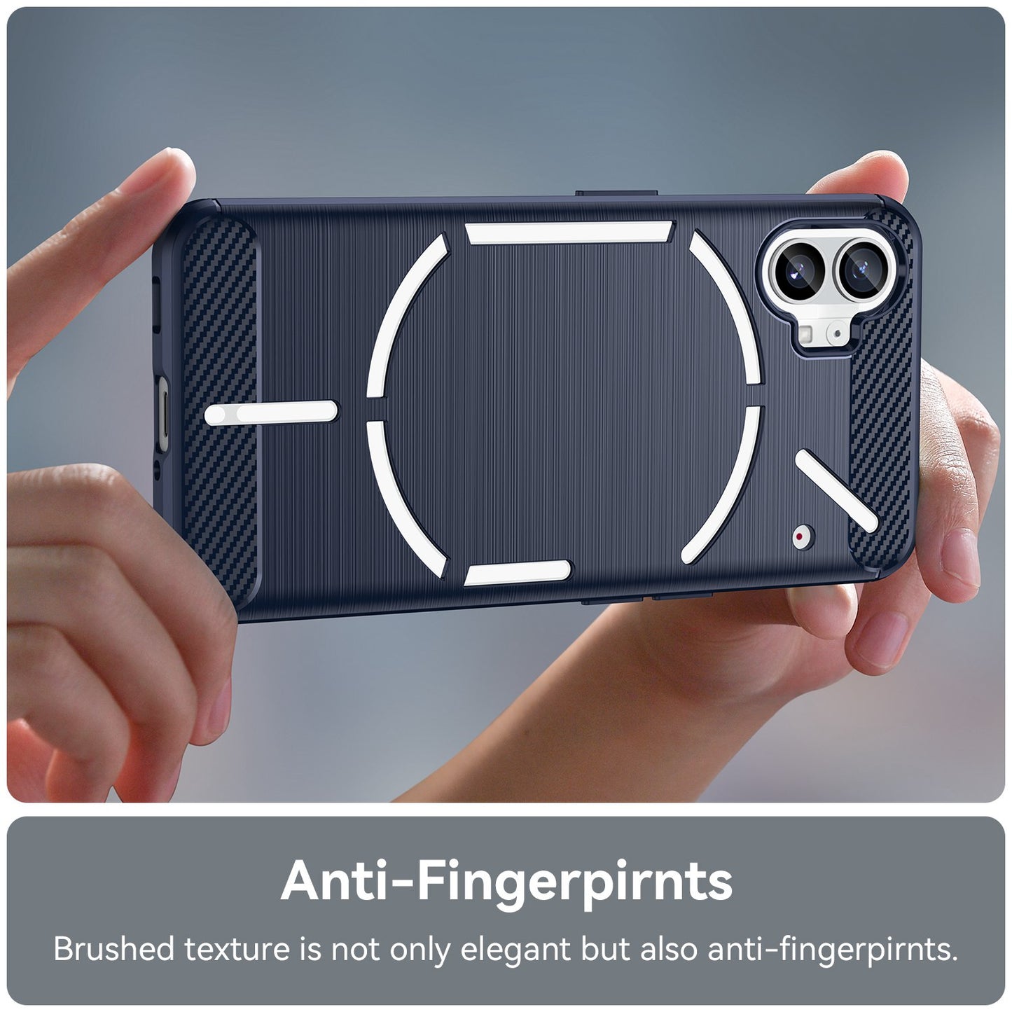 Brushed Phone Case for Nothing phone (1) 5G, Carbon Fiber Texture Anti-scratch Soft TPU Back Cover